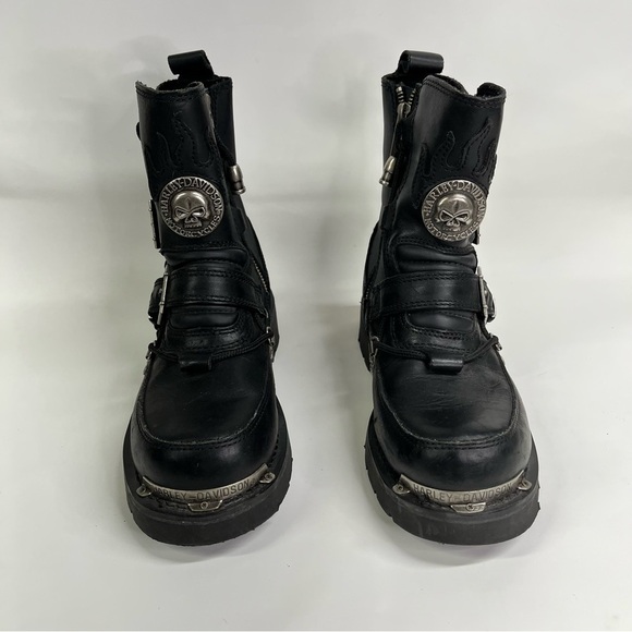 Harley Davidson 7 men’s Distortion Skull Metal Motorycle black leather main image 7